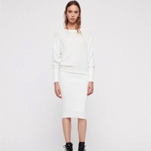 All Saints Suzie Dress Size Small Ivory White Sweater Long Sleeve